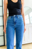 Caitlin High Rise Split Hem Straight Jeans